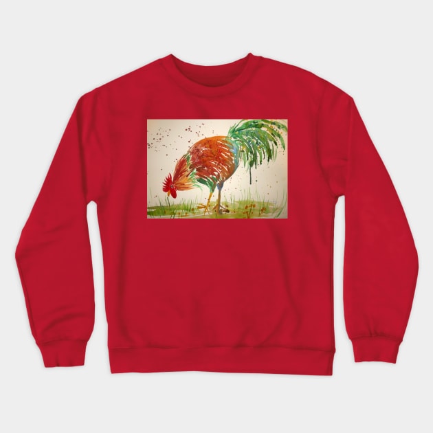 Proud Cockerel Crewneck Sweatshirt by Casimirasquirkyart